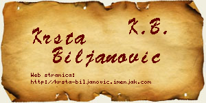 Krsta Biljanović vizit kartica